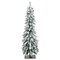 Pre-lit Artificial Christmas Tree Snow-Flocked Slim Pencil X-mas Decor